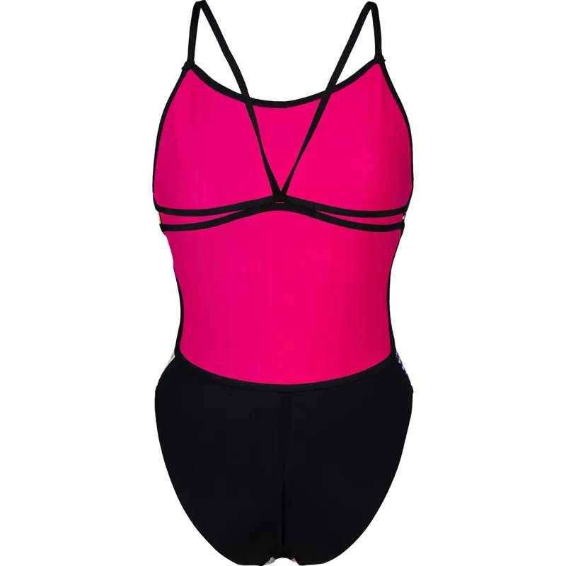 Arena Women's Circle Stripe Lace Back Swimsuit Black/Multi-3